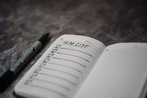 Notepad with a list of cases Foto stock