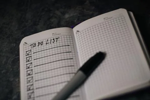 Notepad with a list of cases Stock Photos