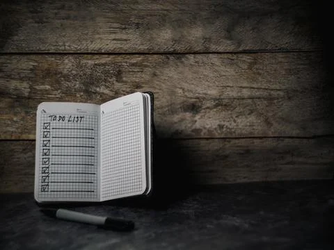 Notepad with a list of cases Stock Photos