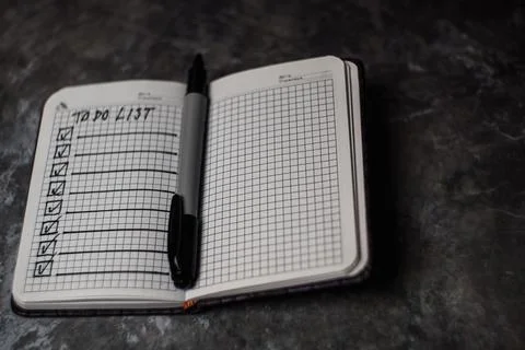 Notepad with a list of cases Stock Photos