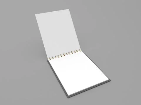 Notepad mock up on gray background. Stock Illustration