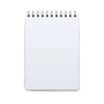 Notepad mockup open on blank piece of paper, small pocket note book as text Stock Illustration