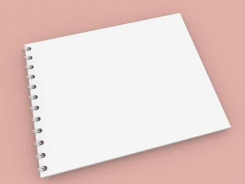 Notepad mockup on orange background. Stock Illustration