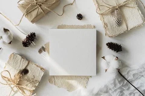 Notepad mockup for showcasing artwork and design. A notebook with an open blank Stock Photos