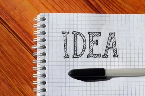 Notepad with note Idea Stock Photos