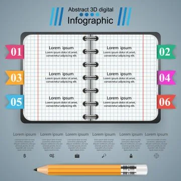 Notepad, notebok icon. Abstract infographic Stock Illustration