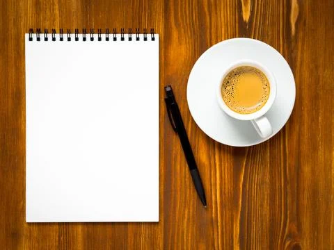 Notepad open with blank page for writing idea or to-do list Stock Photos