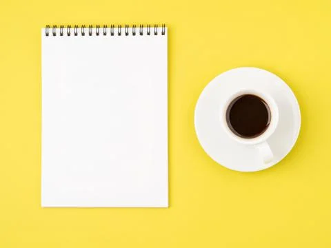 Notepad open with white blank page for writing idea or to-do list, Stock Photos