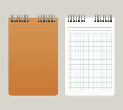 Notepad with a orange cover and with a binding from above Stock Illustration