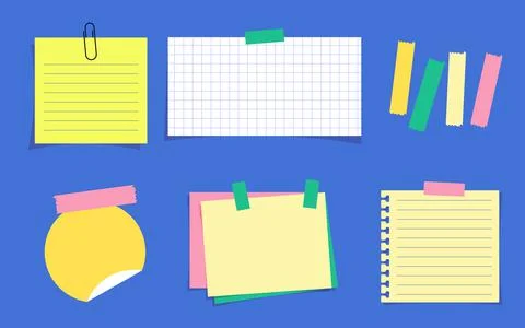 Notepad Page and Sticker Design Set Stock Illustration