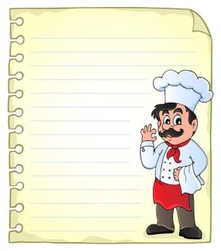 Notepad page with chef theme Stock Illustration