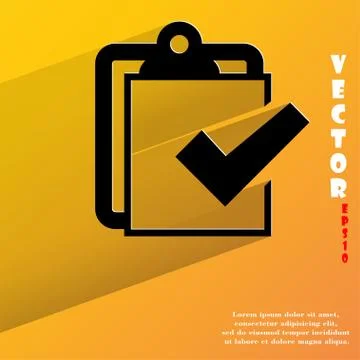 Notepad paper Documents. Flat modern web button with long shadow and space fo Illustrazione stock