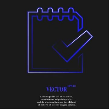 Notepad paper Documents. Flat modern web button  and space for your text. Stock Illustration