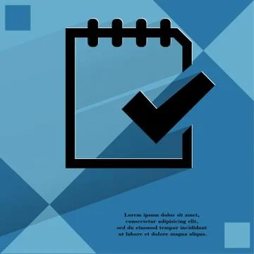 Notepad paper Documents. Flat modern web design on a flat geometric abstract bac Illustrazione stock