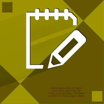 Notepad paper Documents. Flat modern web design on a flat geometric abstract bac Stock Illustration