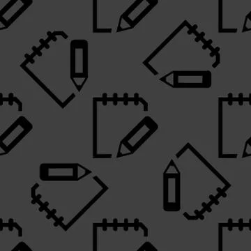 Notepad paper Documents web icon. flat design. Seamless pattern. Illustrazione stock