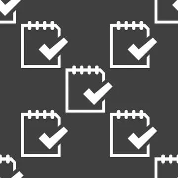 Notepad paper Documents web icon. flat design. Seamless pattern. Stock Illustration