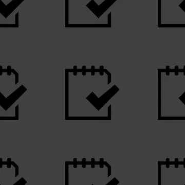 Notepad paper Documents web icon. flat design. Seamless pattern. Illustrazione stock