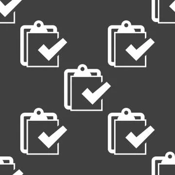 Notepad paper Documents web icon. flat design. Seamless pattern. Illustrazione stock