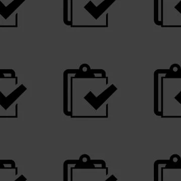 Notepad paper Documents web icon. flat design. Seamless pattern. Illustrazione stock