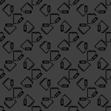 Notepad paper Documents web icon. flat design. Seamless pattern. Illustrazione stock