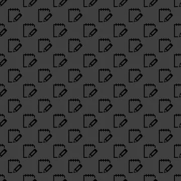 Notepad paper Documents web icon. flat design. Seamless pattern. 스톡 일러스트