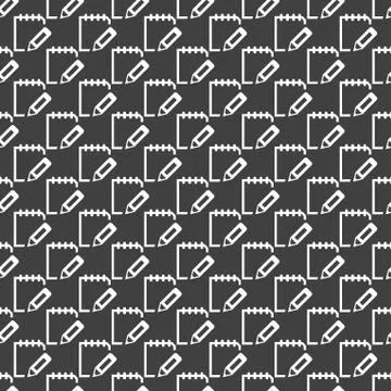 Notepad paper Documents web icon. flat design. Seamless pattern. Illustrazione stock