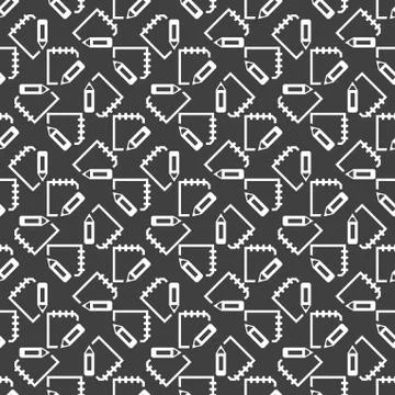 Notepad paper Documents web icon. flat design. Seamless pattern. 스톡 일러스트