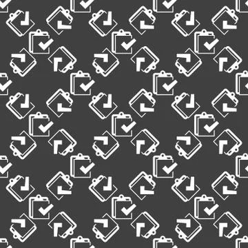 Notepad paper Documents web icon. flat design. Seamless pattern. Stock Illustration