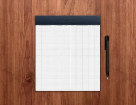 Notepad with pen on desk Stock Photos