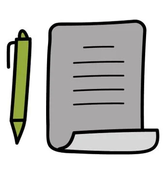 Notepad with pen doodle icon design Stock Illustration