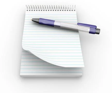 Notepad with pen 스톡 일러스트