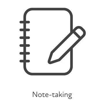 Notepad with pen note taking symbol Illustrazione stock