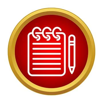 Notepad with pencil icon for writing and education Stock Illustration