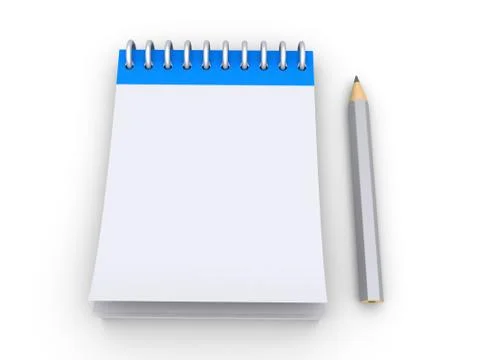 Notepad with a pencil Stock Illustration