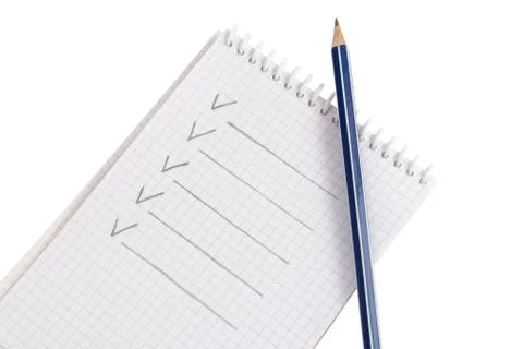 Notepad with pencil Stock Photos