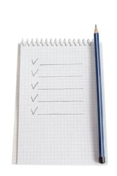 Notepad with pencil Stock Photos