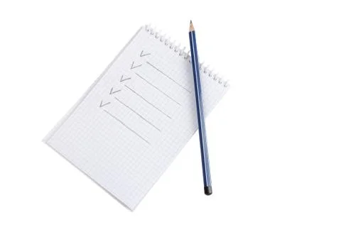Notepad with pencil Stock Photos