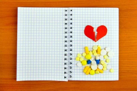 Notepad with a Pills Stock Photos