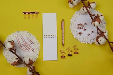 Notepad with place to insert with stationery Stock Photos