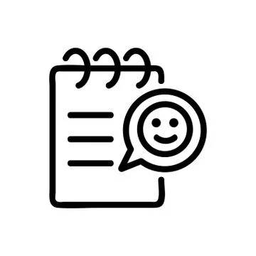 Notepad, positive review icon vector. Isolated contour symbol illustration Illustrazione stock