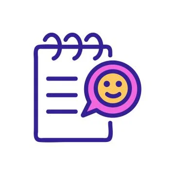Notepad, positive review icon vector. Isolated contour symbol illustration Illustrazione stock