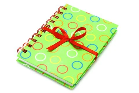 Notepad with red bow Stock Photos