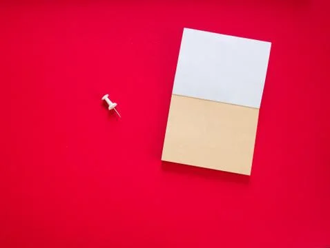 Notepad on red copy space top view Stock Photos