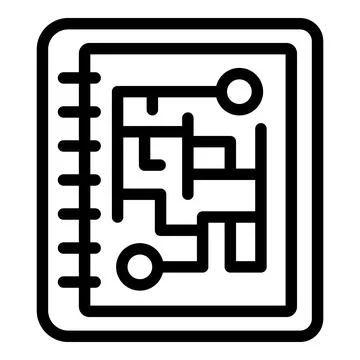 Notepad route icon outline vector. Tourism travel Illustrazione stock