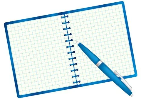Notepad for sample text and pen. Stock Illustration