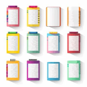 Notepad set vector isolated on white Stock Illustration