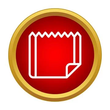 Notepad sheet outline icon inside red frame Stock Illustration