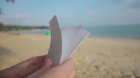 Notepad Sheets are Turned over in the Wind. Slow Motion Stock Footage 66380860
