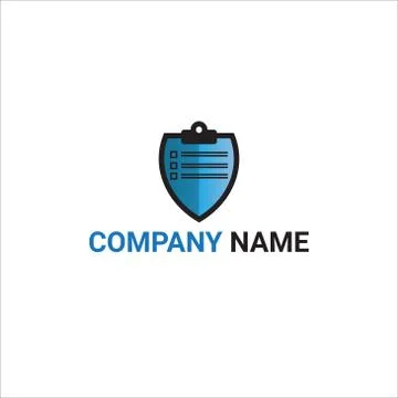 Notepad shield logo with company name Stock Illustration